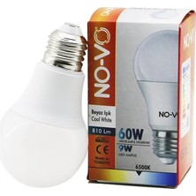 MiraLive No-Vo 9W=60W E27 Beyaz LED Ampul 6500K - 810LM BX40