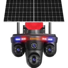 AV-S439 3 Lens 3ptz Güneş Enerjili Solar 4g Sim Kartlı Kamera