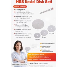 Hobi Makine Uyumlu Hss Mini Testere Disk Seti 6 Parça - Ahşap Metal Kesici Gravür Ucu 723176