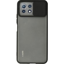 The Gencoo Xiaomi Mi 11 Lite Kılıf Palm Buzlu Kamera Sürgülü Silikon - Siyah