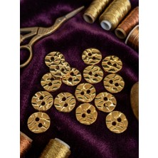 Nesgo Moda Z.a.r.a 15 Adet Gold Renkli Dokulu Metal Düğme (16 Boy - 10.2 Mm)