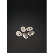 Nesgo Moda 18 mm Elips Formlu Kare Delikli Düğme - 10 Adet