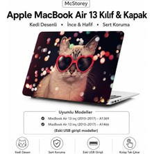 Renas Store Mcstorey MacBook Air 13 Inç Kılıf A1369 A1466 Uyumlu (2010–2017) Lazer Baskılı Kedi Desenli Sert Kapak Koruyucu Hard Case R-177