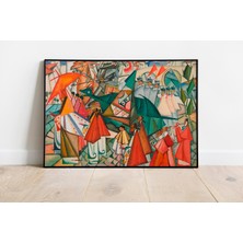 Pegziz Kübist Sanat Çerçeveli Duvar Tablosu