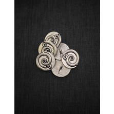 Nesgo Moda Antik Gümüş Görünümlü Spiral Rölyefli Metal Düğme Seti