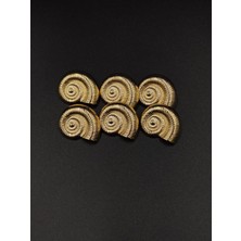 Nesgo Moda Metal Düğme Salyangoz Kabuğu 6 Adet Free Sarı