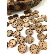 Nesgo Moda 15 mm (24 Boy) Dikişli Kokonat Düğme(20 Adet)
