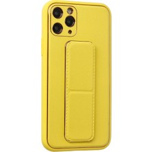 The Gencoo Iphone 11 Pro Kılıf Coco Deri Standlı Kapak - Sarı