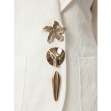 Nesgo Moda Gösterişli/2 Gold Metal 3 Lü Blazer Ceket Seti Extra Büyük Boy