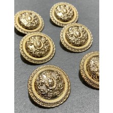 Nesgo Moda Trençkot ve Kaban Düğmesi Çelenk Arma Modeli Gold 3 cm / 6 Lı Set