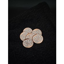 Nesgo Moda 6 Adet Bakır Renk Etnik Desenli Metal Düğme Seti 6 Büyük 23MM 36 Boy