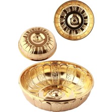 Biterse Nostaljik Osmanlı Hanedan Demir Hamam Tası Altın Sarı Renk 20 cm