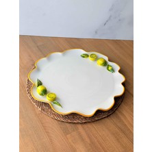Rossev Porselen Amarillo Yuvarlak Sunum Tabak 35 cm