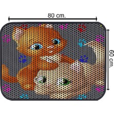 Glipet Kedi Tuvalet Önü Elekli Paspas Oyuncu Kediler 80X60 cm