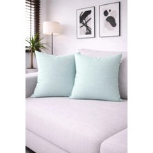 Goccia Home 2'li Kırlent Kılıfı Keten Görünümlü Soft Koltuk Sırt Hediyelik Punch Yapılabilir Kahverengi