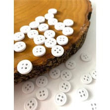 Nesgo Moda 11,5 mm (18 Boy)Beyaz Polyester Düğme (30 Adet)