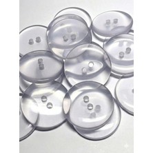 Nesgo Moda 100 Adet Şeffaf Nevresim Cam Düğmesi - 40 Boy (2.5 Cm)