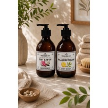 Trend Home Life 2 Li Cam Amber Sıvı Sabunluk & Bulaşık Deterjanı Şişesi Stand Yoktur 300 ml