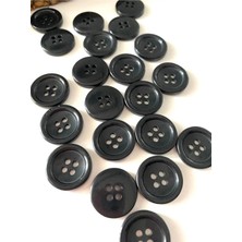 Nesgo Moda 18 mm (28 Boy) Siyah Polyester Düğme (25 Adet)