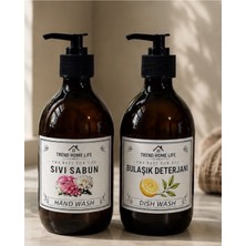 Trend Home Life 500ML Cam Sıvı Sabunluk Sıvı Deterjanlık Şişesi Stant Yoktur