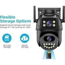 CMR64 Kablosuz Güvenlik Ip Kamera 4K 8mp Hd Çift Lens Hareket Algılayıcı Akıllı Sensörlü G�