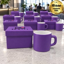 BK Gift Logonuza Özel 10 Adet Renkli Kutulu 300 ml Kupa Bardak Kurumsal Promosyon Hediye Seti 3 Renk