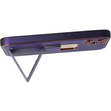 The Gencoo Iphone 12 Pro Kılıf Coco Deri Standlı Kapak - Mor
