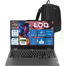 1001 Loq 15ARP9 Amd Ryzen 5 7235HS 16GB Ddr5 512GB SSD Freedos RTX4050 6gb 105W 15.6" Fhd (1920X1080) IPS