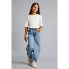DeFacto Baggy Fit Ekstra Konforlu ve Dökümlü Jean Pantolon Kız Çocuk H8895A826AU