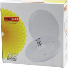 MiraLive Nisaluce EAMP-063/KB 36W E27 Ufo Tipi LED Lamba Ampul Kristal Desenli Mika Pls.kapak 6400K - 3240LÜ