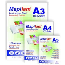 Mapilam 125 Micron K.kimlik Laminasyon Filmi, Şeffaf, 78 x 102 mm