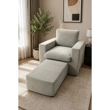 Bedline Liva Relax İskandinav Puff Takımı- Modern /Dekoratif /Yıkanabilir Oturma Grubu;