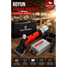 SCHUTZENGER Devir Ayarlı Koyun Kırkma Makinesi Kömürsüz Motor Çift Motorlu Adaptörlü Soğutmalı Beiyuan Bıçaklı