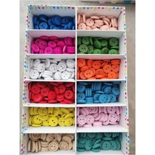 Nesgo Moda 24 Adet 15 mm Handmade Yazılı Renkli Yuvarlak Ahşap Düğme Bybx