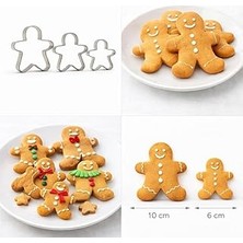 Kazan Hobi 3’lü Adam Kurabiye Kalıbı Seti – Paslanmaz Çelik Gingerbread Figür Hamur Kesici