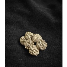 Nesgo Moda Premium Krater Taşı Görünümlü Metal Gold Düğme - 6 Adet 23MM 36 Boy