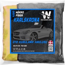 Wonkey - Ultra Kalın Mikrofiber Oto Araba Yıkama Kurulama Havlusu 70X50 Cm, Büyük Boy Çift Katl