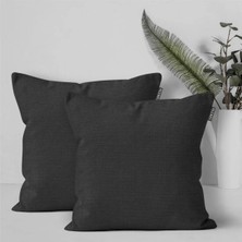 Goccia Home 2'li Kırlent Kılıfı Keten Görünümlü Soft Koltuk Sırt Hediyelik Punch Yapılabilir Pembe
