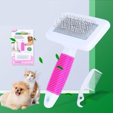 Kazan Hobi Ecoform Kedi Köpek Evcil Hayvan Tüy Tarama Kaşıma Fırçası Telli Taraklı Pembe