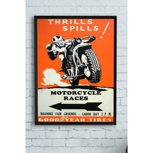 Kazan Hobi Postermanya (PSTER12760) Motor Vintage Çerçeveli Tablo (30 x 40CM)