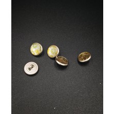 Nesgo Moda 12 Adet 11 mm 18 Boy Çiçek Desenli Metal Ayaklı Düğme Seti