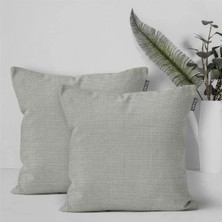 Goccia Home 2'li Kırlent Kılıfı Keten Görünümlü Soft Koltuk Sırt Hediyelik Punch Yapılabilir Pembe