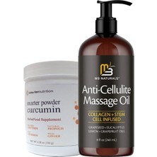 Selülitlerinize Karşı Masaj Yağı Anti-Cellulite Massage Oil 240 ml + Smarter Curcumin Yağlarınızı Yakmaya Inceltmeye 130 gr