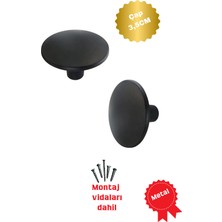Belirtilmemiş Ars-Taş Mantar Mat Siyah Mobilya Kapak Çekmece Mutfak Düğme Kulpu (Çap 35MM)