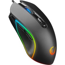 Mouse Rgb LED Işıklı Gaming Oyun Uyumlu Mouse 1600 Dpı 4d Optik Sensör Ergonomik Tasarım Siyah