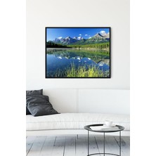 Kazan Hobi Postermanya (PSTER10817) Dağ ve Göl Manzara Çerçeveli Tablo (40X50CM)