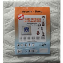 Kazan Hobi Arçelik - Beko Ile Uyumlu TT680B - Tornado - TT4120 - Kanguru Elektrikli Süpürge Sentetik Toz Torbası (5 Adet)