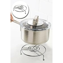 Kazan Hobi Orret Home Metal Ayaklı Yuvarlak Paslanmaz Nihale, Krom Kaplama, Şık ve Dayanıklı Masa Koruyucu