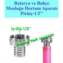 Belirtilmemiş Bahçe Musluğu ve Batarya Musluk Hortum Takma Aparatı-Rekor-Pirinç-Iç Dişli-1/2 Kelepçe Hediyeli