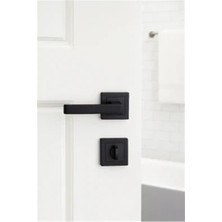 Ala Lama Siyah Kare Aliminyum Rozet Kapı Kolu (Wc) (1TAKIM)
